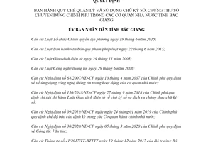 Quyết định 37/2020/QĐ-UBND Quy chế Quản lý và sử dụng chữ ký số tỉnh Bắc Giang