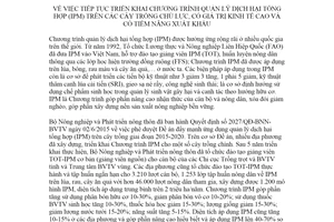 Chỉ thị 8141/CT-BNN-BVTV 2020 Chương trình quản lý dịch hại tổng hợp IPM trên cây trồng chủ lực