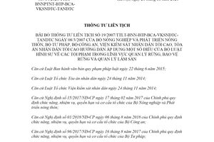 Thông tư liên tịch 14/2020/TTLT-BNNPTNT-BTP-BCA-VKSNDTC-TANDTC tội phạm về rừng