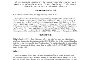 Quyết định 1930/QĐ-TTg 2020 hỗ trợ kinh phí cho địa phương khắc phục hậu quả do mưa đá dông lốc