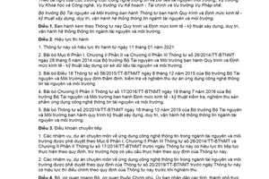 Thông tư 14/2020/TT-BTNMT Quy trình xây dựng duy trì vận hành hệ thống thông tin ngành tài nguyên