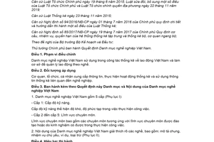 Quyết định 34/2020/QĐ-TTg Danh mục nghề nghiệp Việt Nam