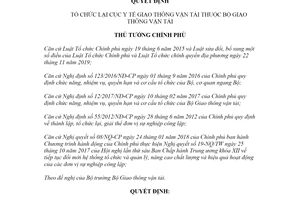 Quyết định 1922/QĐ-TTg 2020 tổ chức lại Cục Y tế Giao thông vận tải thuộc Bộ Giao thông vận tải