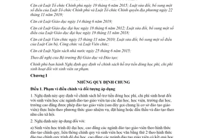 Nghị định 116/2020/NĐ-CP chính sách hỗ trợ tiền đóng học phí đối với sinh viên sư phạm mới nhất