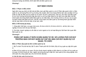 Nghị định 72/2020/NĐ-CP hướng dẫn Luật Dân quân tự vệ tổ chức xây dựng lực lượng Dân quân tự vệ mới nhất