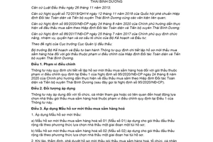 Thông tư 09/2020/TT-BKHĐT lập hồ sơ mời thầu mua sắm hàng hóa đối với gói thầu Hiệp định CPTPP