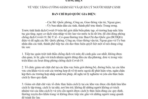 Công điện 1852/CĐ-BCĐ 2020 tăng cường giám sát và quản lý người nhập cảnh