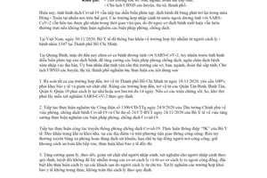 Công văn 2218/UBND-KGVX 2020 tiếp tục tăng cường công tác phòng chống dịch Covid-19 tỉnh Quảng Bình