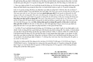 Công văn 5553/BXD-QLN 2020 hướng dẫn điều kiện kinh doanh bất động sản hình thành trong tương lai