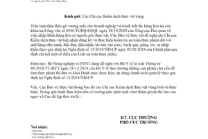 Công văn 2364/BVTV-ATTPMT 2020 an toàn thực phẩm hàng hóa có nguồn gốc thực vật nhập khẩu