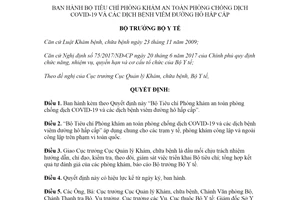 Quyết định 4999/QĐ-BYT 2020 Bộ Tiêu chí Phòng khám an toàn phòng chống dịch COVID-19