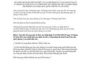 Nghị định 139/2020/NĐ-CP sửa đổi Nghị định 13/2014/NĐ-CP hướng dẫn Luật Giáo dục quốc phòng