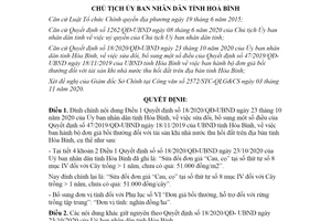 Quyết định 2859/QĐ-UBND 2020 đính chính Quyết định 18/2020/QĐ-UBND tỉnh Hòa Bình