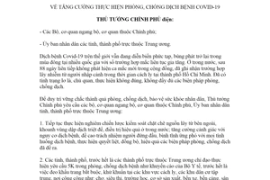 Công điện 1699/CĐ-TTg 2020 tăng cường thực hiện phòng chống dịch bệnh COVID-19
