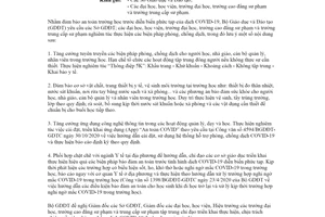 Công văn 5210/BGDĐT-GDTC 2020 tăng cường biện pháp phòng chống dịch COVID-19 trong trường học