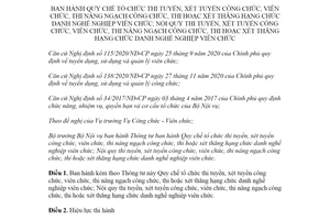 Thông tư 6/2020/TT-BNV Quy chế tổ chức thi tuyển xét tuyển công chức viên chức