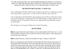 Quyết định 4008/QĐ-BGDĐT 2020 công bố thủ tục hành chính lĩnh vực cơ sở vật chất trường học