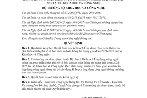 Quyết định 3283/QĐ-BKHCN 2020 Kế hoạch ứng dụng công nghệ thông tin phát triển chính phủ số