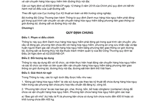 Thông tư 37/2020/TT-BCT Danh mục hàng hóa nguy hiểm phải đóng gói trong quá trình vận chuyển