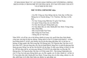 Công điện 1711/CĐ-TTg 2020 bảo đảm an toàn giao thông gắn với phòng chống Covid-19 dịp Tết