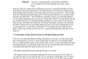 Công văn 6459/BNV-CCHC 2020 hướng dẫn xây dựng kế hoạch báo cáo cải cách hành chính