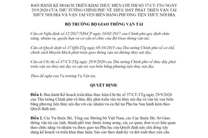 Quyết định 2249/QĐ-BGTVT 2020 thực hiện Chỉ thị 37/CT-TTg thúc đẩy phát triển vận tải thủy nội địa