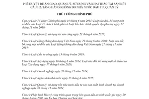 Quyết định 2007/QĐ-TTg 2020 sử dụng và khai thác tài sản kết cấu hạ tầng hàng không do Nhà nước đầu tư