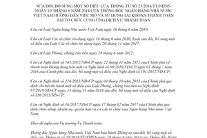 Thông tư 16/2020/TT-NHNN sửa đổi Thông tư 23/2014/TT-NHNN mở và sử dụng tài khoản thanh toán