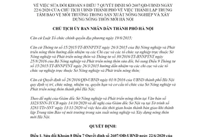 Quyết định 5354/QĐ-UBND 2020 sửa đổi Quyết định 2607/QĐ-UBND Hà Nội