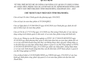 Quyết định 5135/QĐ-UBND 2020 quản lý an toàn thực phẩm tại cơ sở sản xuất thủy sản tỉnh Thanh Hóa