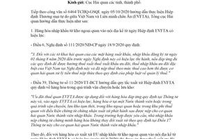Công văn 7735/TCHQ-GSQL 2020 chứng từ chứng nhận xuất xứ hàng hóa trong Hiệp định EVFTA
