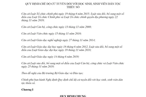 Nghị định 141/2020/NĐ-CP chế độ cử tuyển đối với học sinh sinh viên dân tộc thiểu số