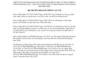 Quyết định 2250/QĐ-BGTVT 2020 phê duyệt kế hoạch kinh doanh Tổng công ty Bảo đảm an toàn hàng hải