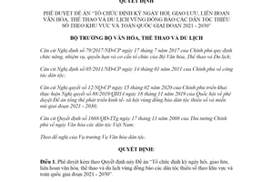 Quyết định 3666/QĐ-BVHTTDL 2020 Tổ chức ngày hội giao lưu văn hóa vùng đồng bào dân tộc thiểu số