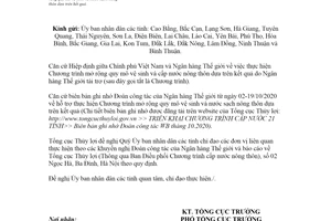 Công văn 2371/TCTL-NN 2020 thực hiện Chương trình mở rộng quy mô nước sạch nông thôn