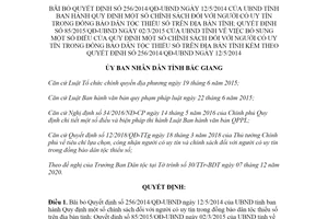 Quyết định 43/2020/QĐ-UBND bãi bỏ Quyết định 256/2014/QĐ-UBND chính sách người có uy tín Bắc Giang