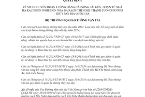 Quyết định 2251/QĐ-BGTVT 2020 chuyển đoạn luồng hàng hải sông Sài Gòn thành luồng đường thủy nội địa