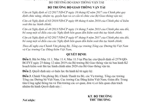 Quyết định 2281/QĐ-BGTVT 2020 sửa đổi Kế hoạch kiểm soát thủ tục hành chính