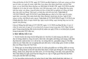 Hướng dẫn 165-HD/BTGTW 2020 tuyên truyền kỷ niệm các ngày lễ lớn năm 2021