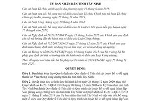 Quyết định 53/2020/QĐ-UBND tiêu chí xét duyệt hồ sơ đề nghị thành lập Văn phòng công chứng Tây Ninh