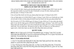 Nghị quyết 13/2020/NQ-HĐND bãi bỏ Nghị quyết 03/2015/NQ-HĐND hỗ trợ kinh phí Cần Thơ