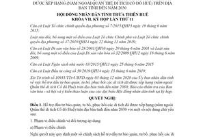 Nghị quyết 18/2020/NQ-HĐND hỗ trợ bảo quản tu bổ phục hồi di tích đã được xếp hạng ngoài Cố đô Huế