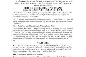 Nghị quyết 335/2020/NQ-HĐND kéo dài hiệu lực Nghị quyết 195/2018/NQ-HĐND Đà Nẵng