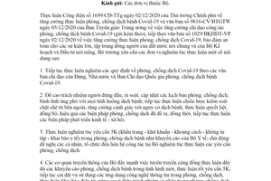 Công văn 1056/BKHĐT-VP 2020 tiếp tục tăng cường thực hiện phòng chống dịch Covid-19