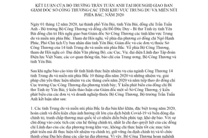 Thông báo 349/TB-BCT 2020 kết luận của Bộ trưởng tại Hội nghị tỉnh khu vực Trung du