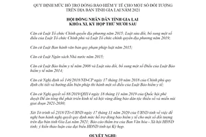 Nghị quyết 129/2020/NQ-HĐND mức hỗ trợ đóng bảo hiểm y tế Gia Lai 2021