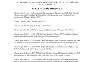 Quyết định 47/2020/QĐ-UBND giá xây dựng cơ sở dữ liệu quản lý đất đai Sơn La