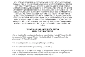 Nghị quyết 10/2020/NQ-HĐND sửa đổi Nghị quyết 03/2020/NQ-HĐND tỉnh Sóc Trăng