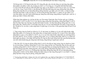 Công văn 1057/TTrB-P1 2020 công tác thanh tra kiểm tra y tế dịp Lễ Tết đầu xuân 2021