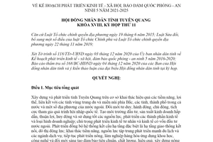 Nghị quyết 85/NQ-HĐND 2020 kế hoạch phát triển kinh tế xã hội bảo đảm quốc phòng Tuyên Quang